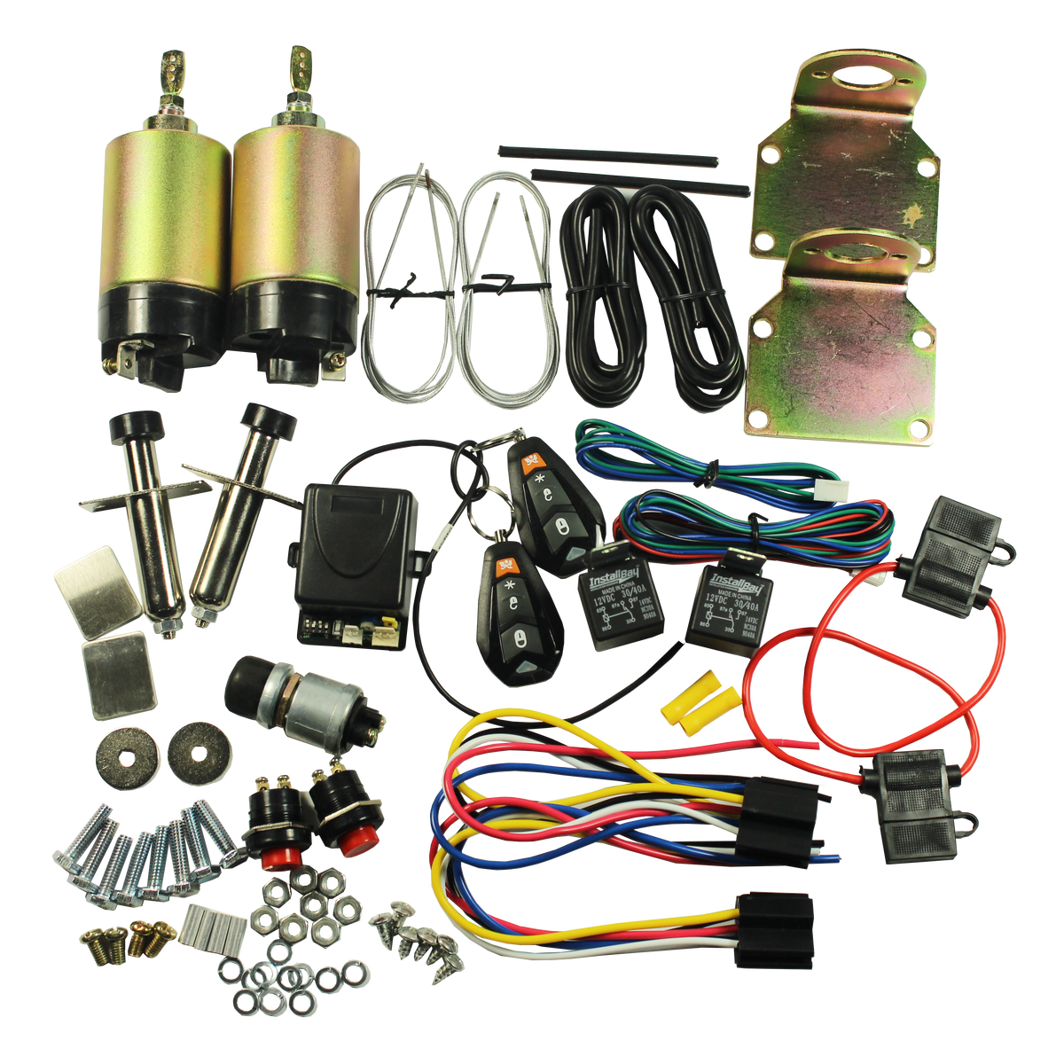 JDMSPEED New 2 Door Shaved Handle Door Popper Kit With Remote 85 lb ...