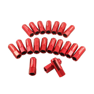 JDMSPEED Red 20PCS M14X1.5 60MM Extended Forged Aluminum Wheel Rim Tuner Racing Lug Nuts