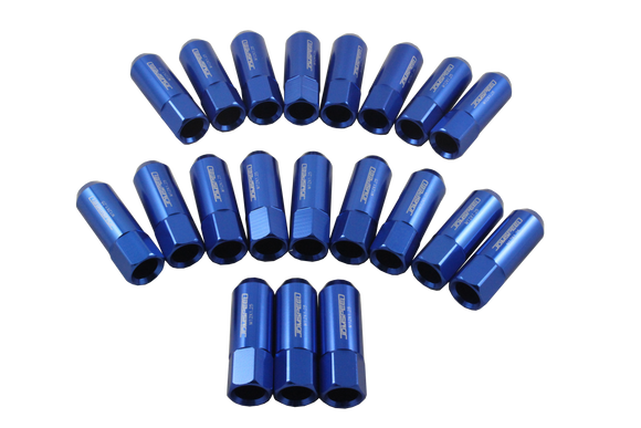 JDMSPEED 20pcs Blue 60MM M12X1.25 Aluminum Extended Wheel Rim Lug Nuts For Nissan Suzuki