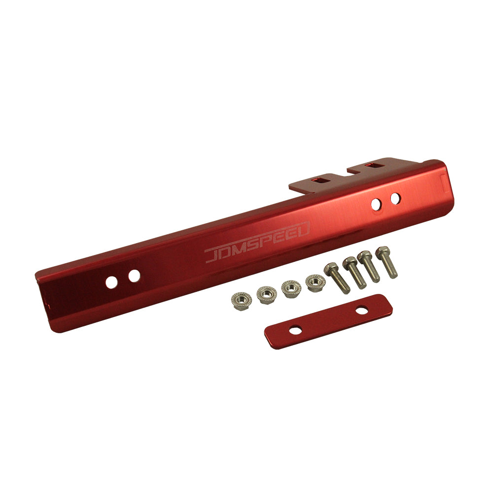 Front LICENSE PLATE Holder Bracket SIDE RELOCATOR In Anodized Red STEEL  Universal