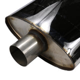 JDMSPEED Universal 19" ProXS Muffler Stainless Steel Oval 2.5" Center/Offset