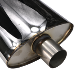 JDMSPEED NEW Universal 19" Stainless Steel ProXS Muffler Oval 2.5" Center/Center