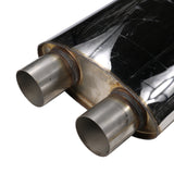 JDMSPEED Universal ProXS Muffler 24" Stainless Steel Oval 3" Inlet/Dual 2.5" Outlet