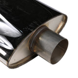 JDMSPEED Universal ProXS Muffler 24" Stainless Steel Oval 3" Inlet/Dual 2.5" Outlet