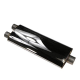 JDMSPEED Universal ProXS Muffler 24" Stainless Steel Oval 3" Inlet/Dual 2.5" Outlet