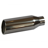JDMSPEED Stainless Steel Weld On Exhaust Tip Rolled Edge 2.5" Inlet 4" Outlet 12" Long
