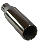 JDMSPEED Stainless Steel Weld On Exhaust Tip Rolled Edge 2.5" Inlet 4" Outlet 12" Long