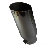 JDMSPEED 5" Inlet 7" Outlet 18" Long Exhaust Tip Tail Pipe S/S Angle Cut Rolled Edge