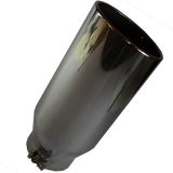 JDMSPEED 5" Inlet 7" Outlet 18" Long Exhaust Tip Tail Pipe S/S Angle Cut Rolled Edge
