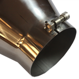 JDMSPEED 5" Inlet 7" Outlet 18" Long Exhaust Tip Tail Pipe S/S Angle Cut Rolled Edge