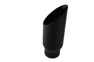 JDMSPEED Black Stainless Steel Exhaust Tip Weld On 3" Inlet 4" Outlet 12" Long