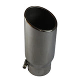 JDMSPEED 4" Inlet 5" Outlet 12" Long Rolled Edge Angle Cut Exhaust Tip Tail Pipe S/S New