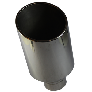JDMSPEED Exhaust Tip Tail Pipe 4" Inlet 8" Outlet 15" Long S/S Rolled End Angle Cut