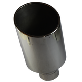 JDMSPEED Exhaust Tip Tail Pipe 4" Inlet 8" Outlet 15" Long S/S Rolled End Angle Cut