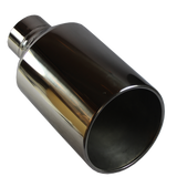JDMSPEED Exhaust Tip Tail Pipe 4" Inlet 8" Outlet 15" Long S/S Rolled End Angle Cut
