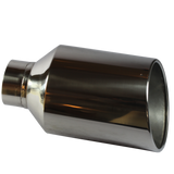 JDMSPEED Exhaust Tip Tail Pipe 4" Inlet 8" Outlet 15" Long S/S Rolled End Angle Cut