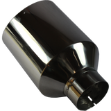 JDMSPEED Exhaust Tip Tail Pipe 4" Inlet 8" Outlet 15" Long S/S Rolled End Angle Cut