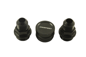 Fits Honda Integra B16 GSR M28 to 10AN Black Rear Block Breather Plug Fittings
