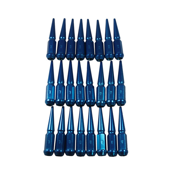 JDMSPEED 24pcs Blue M14x1.5 Spike Lug Nuts 4.5 Tall Fits 6 Lug Chevy GMC Ford Vehicles