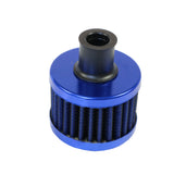 JDMSPEED Blue Cylinder Aluminum Engine Oil Catch Reservoir Breather Can Tank + Filter Kit