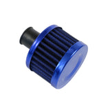 JDMSPEED Blue Cylinder Aluminum Engine Oil Catch Reservoir Breather Can Tank + Filter Kit