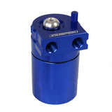 JDMSPEED Blue Cylinder Aluminum Engine Oil Catch Reservoir Breather Can Tank + Filter Kit