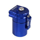 JDMSPEED Blue Cylinder Aluminum Engine Oil Catch Reservoir Breather Can Tank + Filter Kit