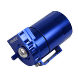 JDMSPEED Blue Cylinder Aluminum Engine Oil Catch Reservoir Breather Can Tank + Filter Kit
