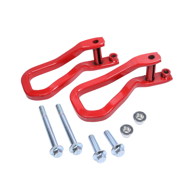 JDMSPEED 2x Front Red Tow Recovery Hooks 84280203 w/ Bolts For 2019-2022 GMC Sierra 1500