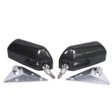 JDMSPEED 2x Fit Universal Racing Side Rearview Wing MirrorBlue F1 Style Carbon Fiber Car