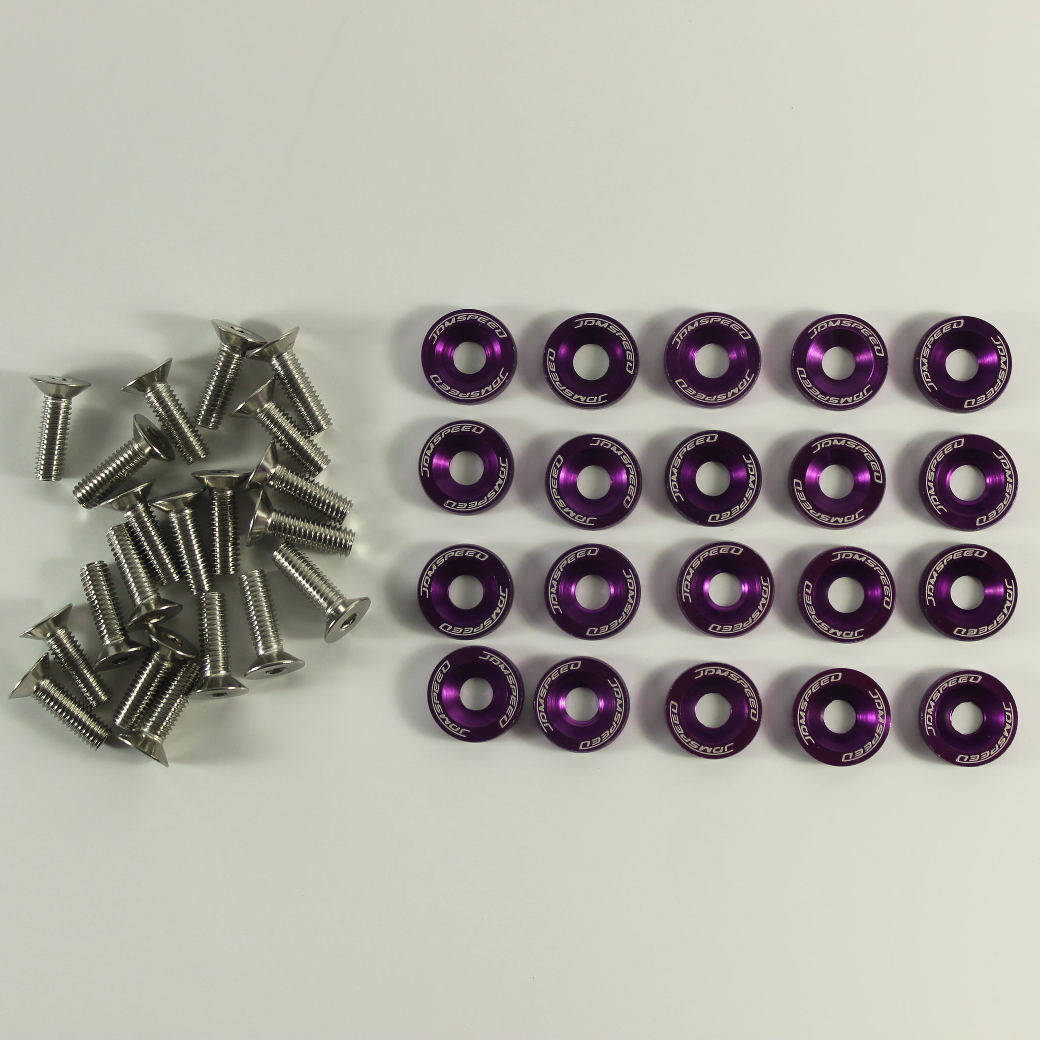 Purple 20 Pcs Aluminum Fender Washer/Bolt Engine Bay Dress Up Kit