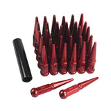 JDMSPEED Red 32pcs For Ford F250 F350 Dodge Ram 2500 3500 Spike Wheel Lug Nuts 9/16-18