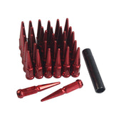 JDMSPEED Red 32pcs For Ford F250 F350 Dodge Ram 2500 3500 Spike Wheel Lug Nuts 9/16-18