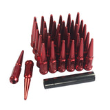 JDMSPEED Red 32pcs For Ford F250 F350 Dodge Ram 2500 3500 Spike Wheel Lug Nuts 9/16-18