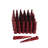 JDMSPEED Red 32pcs For Ford F250 F350 Dodge Ram 2500 3500 Spike Wheel Lug Nuts 9/16-18