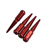 JDMSPEED Red 32pcs For Ford F250 F350 Dodge Ram 2500 3500 Spike Wheel Lug Nuts 9/16-18