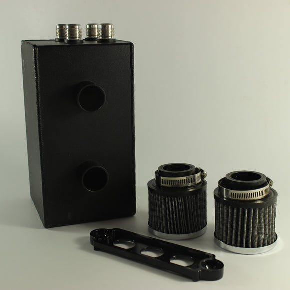 JDMSPEED Black 4 Port Series Oil Catch Can For 92-00 Honda Civic 94-01 Acura Integra-10AN