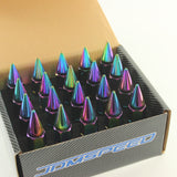 JDMSPEED 20PCS M12X1.5 Neo Chrome SPIKED Extended Tuner 60mm Lug Nuts Wheels Rims