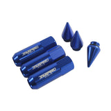 JDMSPEED 20PCS Blue Cap Spiked Extended Tuner Aluminum M12X1.5 60mm Wheel Rim Lug Nuts