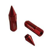 JDMSPEED 20pcs Red Cap Spiked Extended Tuner Aluminum 60mm M12XP1.5 Wheels Rims Lug Nuts