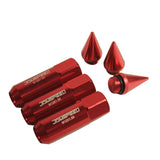 JDMSPEED 20pcs Red Cap Spiked Extended Tuner Aluminum 60mm M12XP1.5 Wheels Rims Lug Nuts