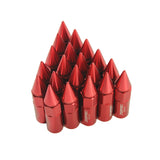 JDMSPEED 20pcs Red Cap Spiked Extended Tuner Aluminum 60mm M12XP1.5 Wheels Rims Lug Nuts