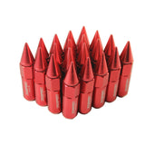 JDMSPEED 20pcs Red Cap Spiked Extended Tuner Aluminum 60mm M12XP1.5 Wheels Rims Lug Nuts