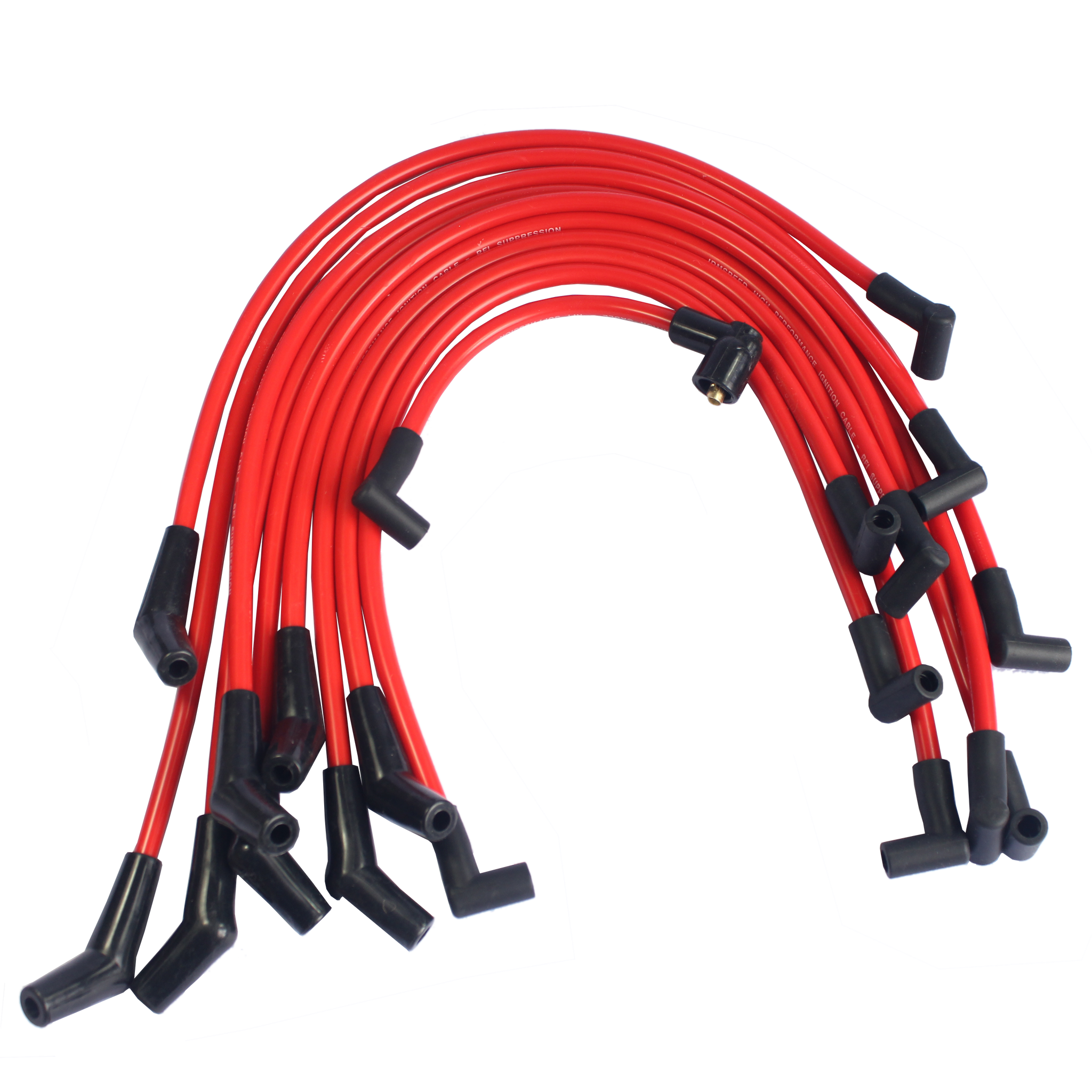 JDMSPEED Red Cap HEI Ignition Distributor and Plug Wires For