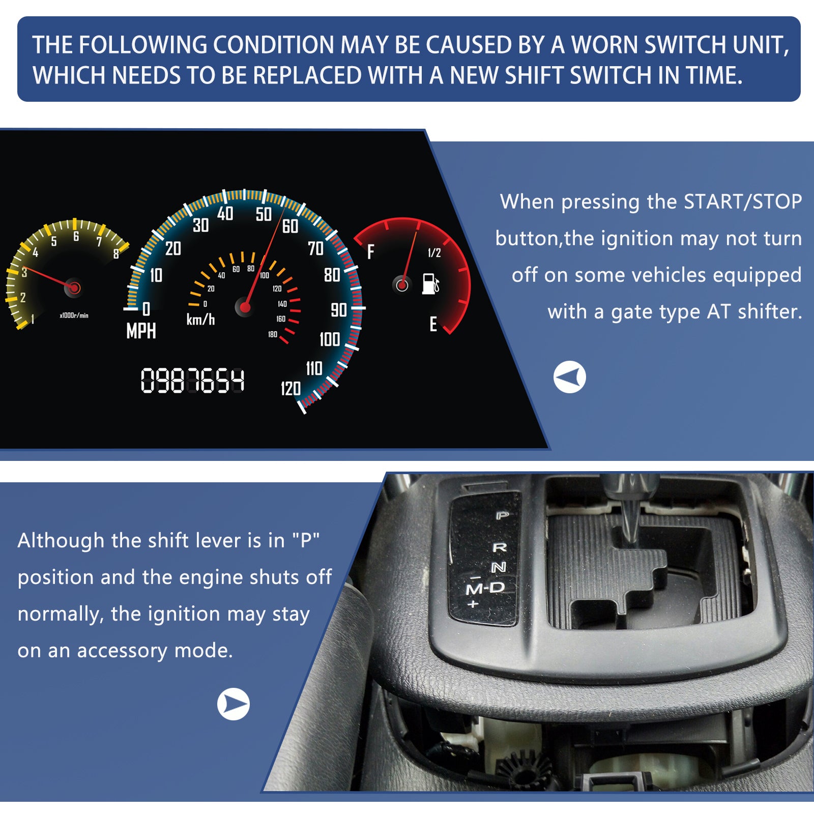 thumbnail image 2 of Genuine OEM Mazda Automatic Shifter Switch For 2014 Mazda6 & 2013-2014 CX-5 2 of 5