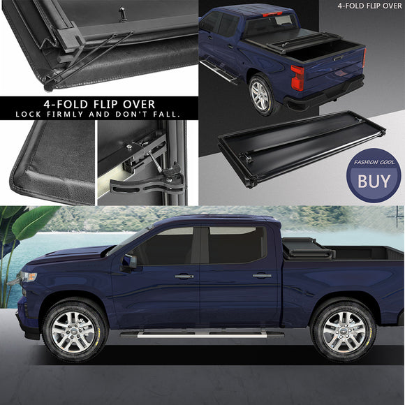 JDMSPEED 4-Fold Soft Tonneau Cover For 2005-2015 Toyota Tacoma Pickup 6ft (72