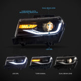 JDMSPEED A set Front LED Projector Headlights Pair Fits Chevrolet Chevy Camaro 2014 /2015
