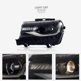 JDMSPEED A set Front LED Projector Headlights Pair Fits Chevrolet Chevy Camaro 2014 /2015