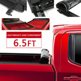 JDMSPEED 6.5ft Soft Roll-up Truck Bed Tonneau Cover For 2019-2022 Silverado Sierra 1500